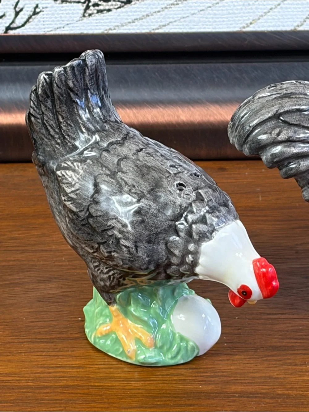 1980's J. Willfred By Sadek Farmhouse Rooster And Hen Salt & Pepper Hand Painted